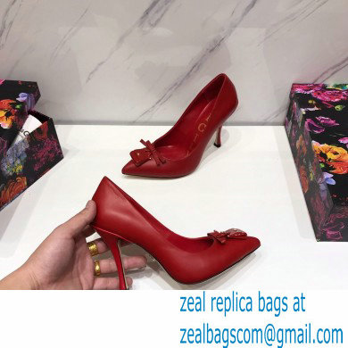 Dolce  &  Gabbana Thin Heel 10.5cm Leather Sicily Pumps Red 2021